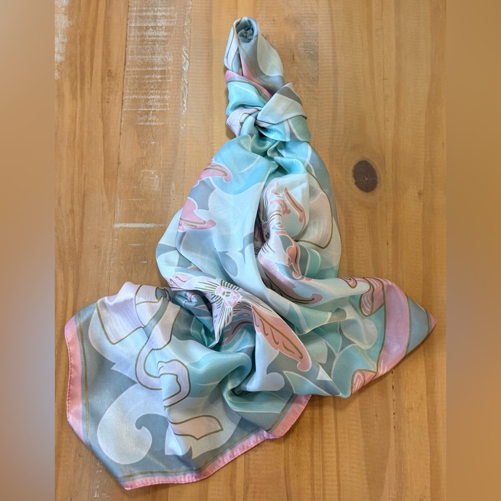Georgiou Large Square Floral Scarf Grannycore, Purse Scarf MADE IN ITALY